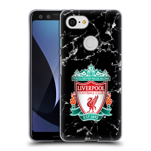 Liverpool Football Club Marble Black Crest Soft Gel Case for Google Pixel 3