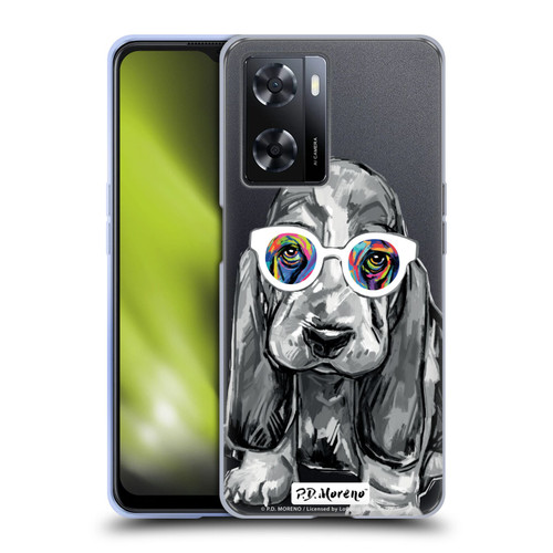 P.D. Moreno Black And White Dogs Basset Hound Soft Gel Case for OPPO A57s