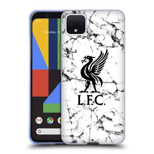 Liverpool Football Club Marble Black Liver Bird Soft Gel Case for Google Pixel 4 XL
