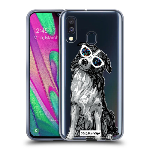P.D. Moreno Black And White Dogs Border Collie Soft Gel Case for Samsung Galaxy A40 (2019)