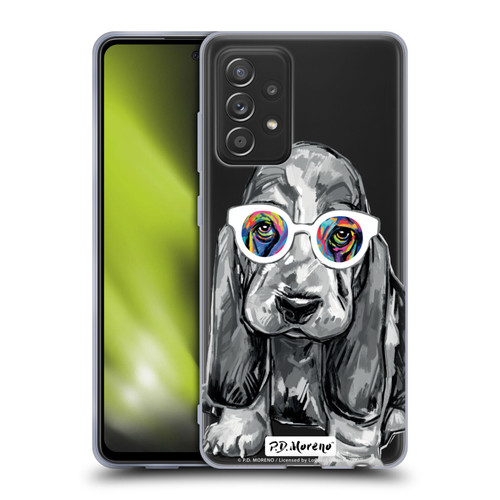 P.D. Moreno Black And White Dogs Basset Hound Soft Gel Case for Samsung Galaxy A52 / A52s / 5G (2021)