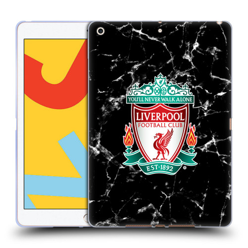 Liverpool Football Club Marble Black Crest Soft Gel Case for Apple iPad 10.2 2019/2020/2021
