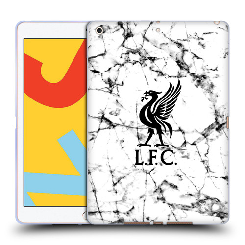 Liverpool Football Club Marble Black Liver Bird Soft Gel Case for Apple iPad 10.2 2019/2020/2021