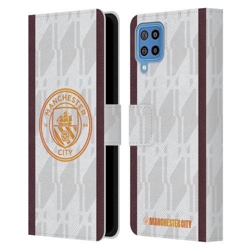 Manchester City Man City FC 2023/24 Badge Kit Away Leather Book Wallet Case Cover For Samsung Galaxy F22 (2021)