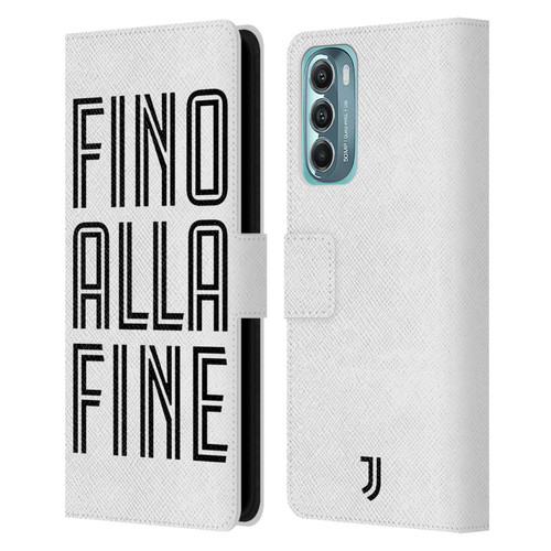 Juventus Football Club Type Fino Alla Fine White Leather Book Wallet Case Cover For Motorola Moto G Stylus 5G (2022)