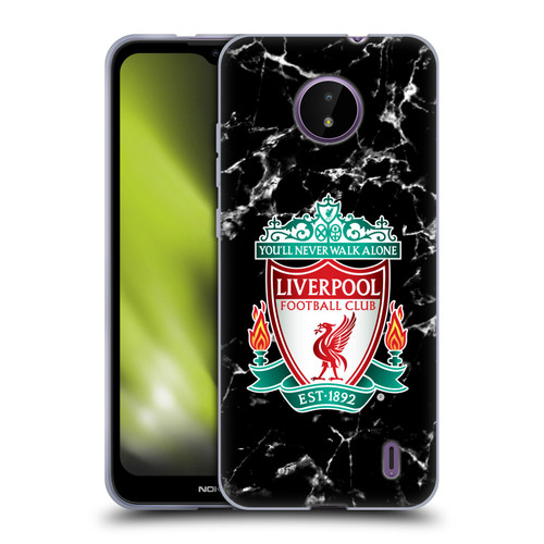 Liverpool Football Club Marble Black Crest Soft Gel Case for Nokia C10 / C20