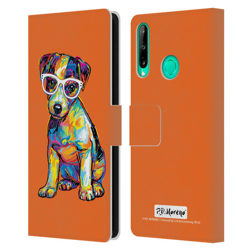 P.D. Moreno Dogs Jack Russell Leather Book Wallet Case Cover For Huawei P40 lite E