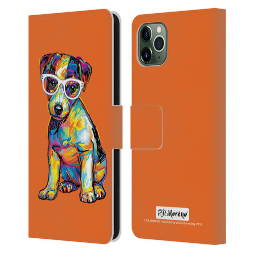 P.D. Moreno Dogs Jack Russell Leather Book Wallet Case Cover For Apple iPhone 11 Pro Max