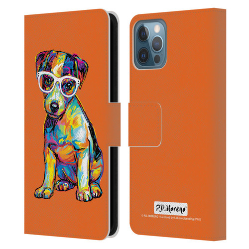 P.D. Moreno Dogs Jack Russell Leather Book Wallet Case Cover For Apple iPhone 12 / iPhone 12 Pro