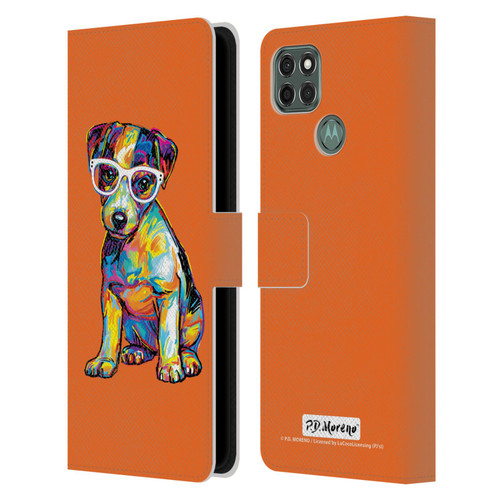 P.D. Moreno Dogs Jack Russell Leather Book Wallet Case Cover For Motorola Moto G9 Power