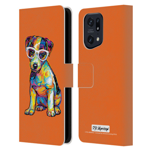 P.D. Moreno Dogs Jack Russell Leather Book Wallet Case Cover For OPPO Find X5 Pro