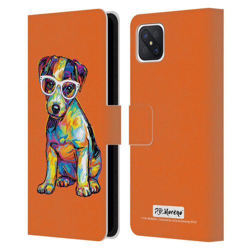 P.D. Moreno Dogs Jack Russell Leather Book Wallet Case Cover For OPPO Reno4 Z 5G