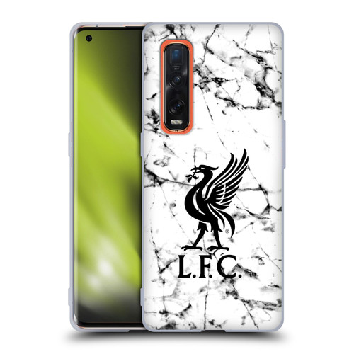 Liverpool Football Club Marble Black Liver Bird Soft Gel Case for OPPO Find X2 Pro 5G