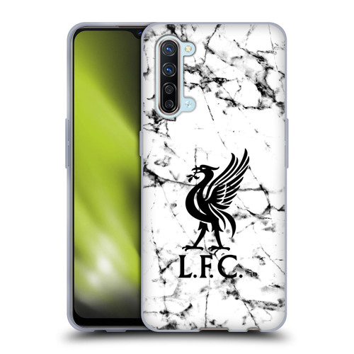Liverpool Football Club Marble Black Liver Bird Soft Gel Case for OPPO Find X2 Lite 5G