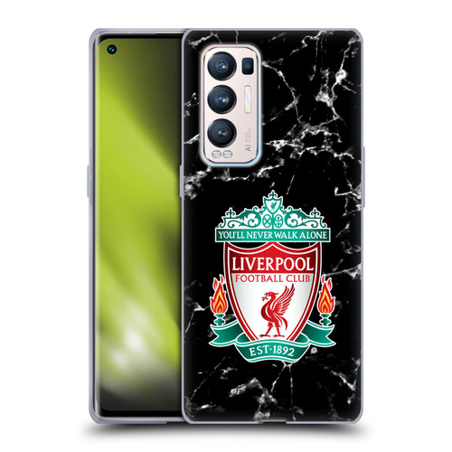 Liverpool Football Club Marble Black Crest Soft Gel Case for OPPO Find X3 Neo / Reno5 Pro+ 5G