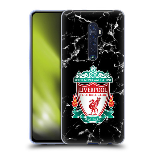 Liverpool Football Club Marble Black Crest Soft Gel Case for OPPO Reno 2