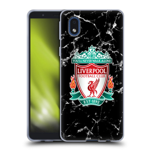 Liverpool Football Club Marble Black Crest Soft Gel Case for Samsung Galaxy A01 Core (2020)