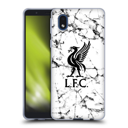Liverpool Football Club Marble Black Liver Bird Soft Gel Case for Samsung Galaxy A01 Core (2020)