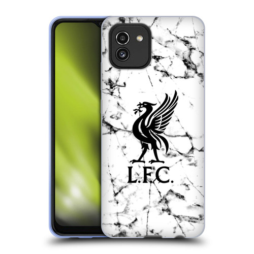 Liverpool Football Club Marble Black Liver Bird Soft Gel Case for Samsung Galaxy A03 (2021)