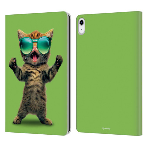 P.D. Moreno Furry Fun Artwork Cat Sunglasses Leather Book Wallet Case Cover For Apple iPad 10.9 2022/2025