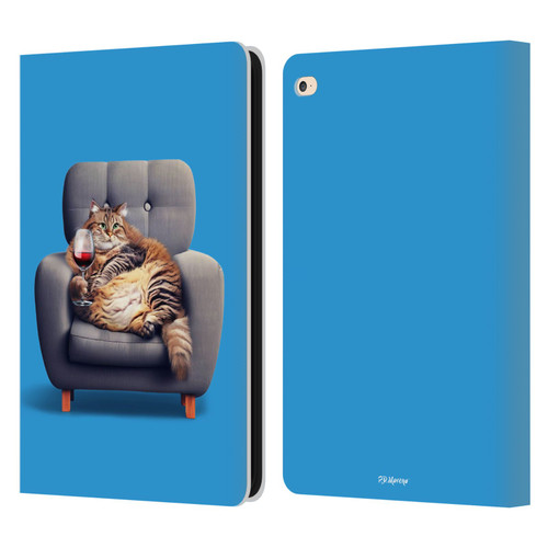 P.D. Moreno Furry Fun Artwork Fat Cat Armchair Leather Book Wallet Case Cover For Apple iPad Air 2 (2014)