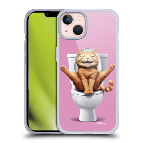 P.D. Moreno Furry Fun Artwork Cat WC Soft Gel Case for Apple iPhone 13