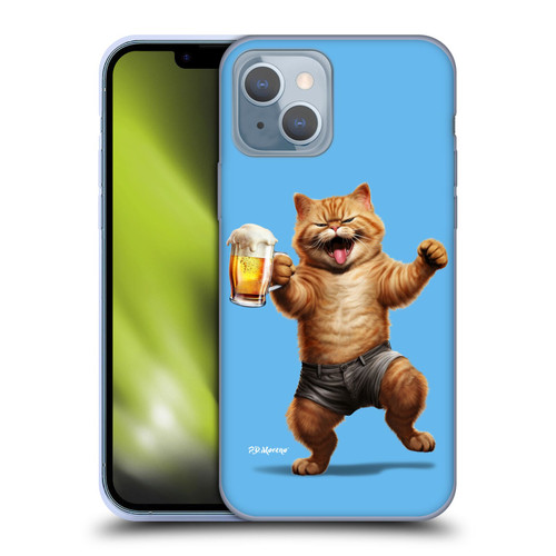 P.D. Moreno Furry Fun Artwork Cat Beer Soft Gel Case for Apple iPhone 14