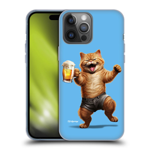 P.D. Moreno Furry Fun Artwork Cat Beer Soft Gel Case for Apple iPhone 14 Pro Max