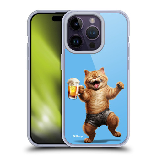 P.D. Moreno Furry Fun Artwork Cat Beer Soft Gel Case for Apple iPhone 14 Pro