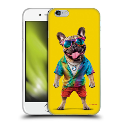 P.D. Moreno Furry Fun Artwork French Bulldog Tie Die Soft Gel Case for Apple iPhone 6 / iPhone 6s