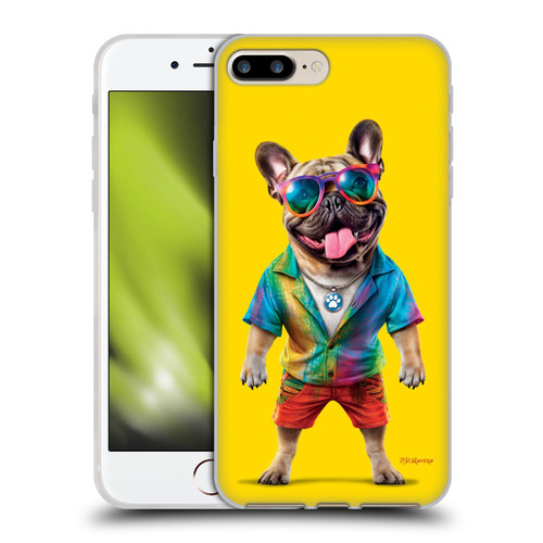 P.D. Moreno Furry Fun Artwork French Bulldog Tie Die Soft Gel Case for Apple iPhone 7 Plus / iPhone 8 Plus