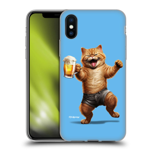 P.D. Moreno Furry Fun Artwork Cat Beer Soft Gel Case for Apple iPhone X / iPhone XS