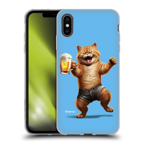 P.D. Moreno Furry Fun Artwork Cat Beer Soft Gel Case for Apple iPhone XS Max