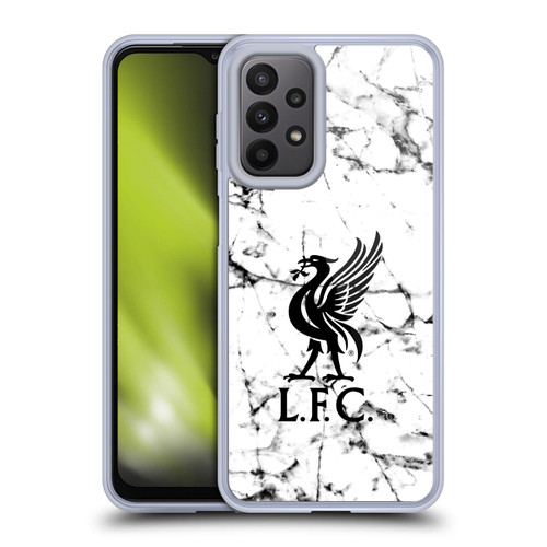 Liverpool Football Club Marble Black Liver Bird Soft Gel Case for Samsung Galaxy A23 / 5G (2022)