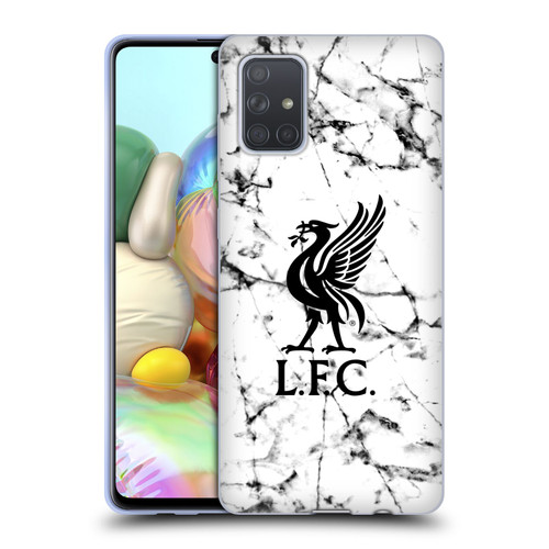 Liverpool Football Club Marble Black Liver Bird Soft Gel Case for Samsung Galaxy A71 (2019)