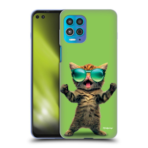 P.D. Moreno Furry Fun Artwork Cat Sunglasses Soft Gel Case for Motorola Moto G100