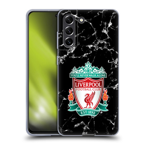 Liverpool Football Club Marble Black Crest Soft Gel Case for Samsung Galaxy S21 FE 5G