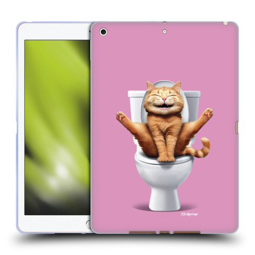 P.D. Moreno Furry Fun Artwork Cat WC Soft Gel Case for Apple iPad 10.2 2019/2020/2021