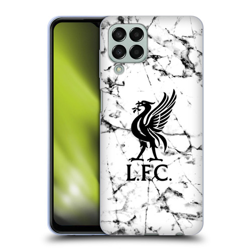 Liverpool Football Club Marble Black Liver Bird Soft Gel Case for Samsung Galaxy M33 (2022)