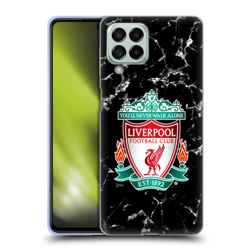 Liverpool Football Club Marble Black Crest Soft Gel Case for Samsung Galaxy M53 (2022)