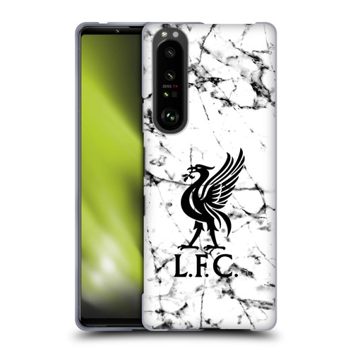 Liverpool Football Club Marble Black Liver Bird Soft Gel Case for Sony Xperia 1 III