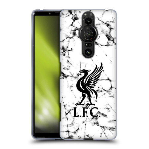 Liverpool Football Club Marble Black Liver Bird Soft Gel Case for Sony Xperia Pro-I