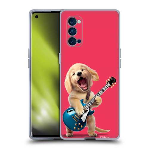 P.D. Moreno Furry Fun Artwork Golden Retriever Playing Guitar Soft Gel Case for OPPO Reno 4 Pro 5G