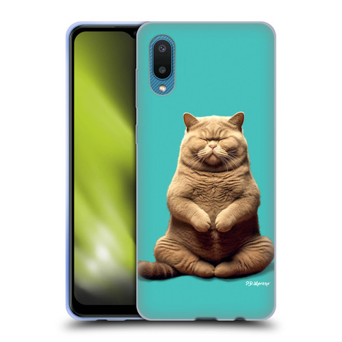 P.D. Moreno Furry Fun Artwork Sitting Cat Soft Gel Case for Samsung Galaxy A02/M02 (2021)