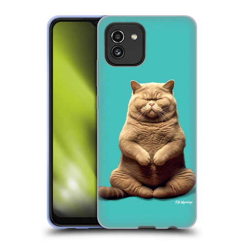 P.D. Moreno Furry Fun Artwork Sitting Cat Soft Gel Case for Samsung Galaxy A03 (2021)