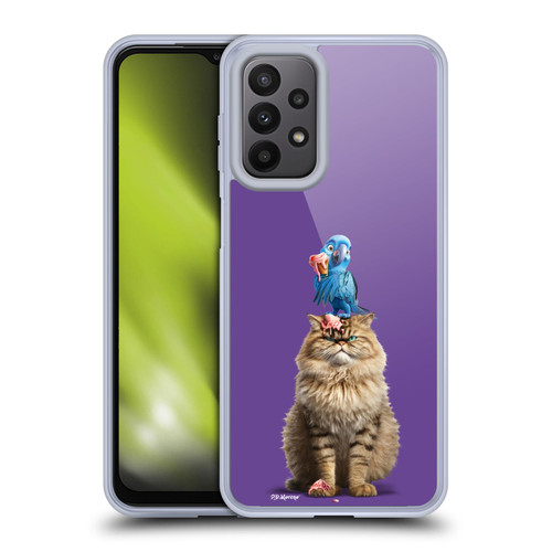 P.D. Moreno Furry Fun Artwork Cat And Parrot Soft Gel Case for Samsung Galaxy A23 / 5G (2022)