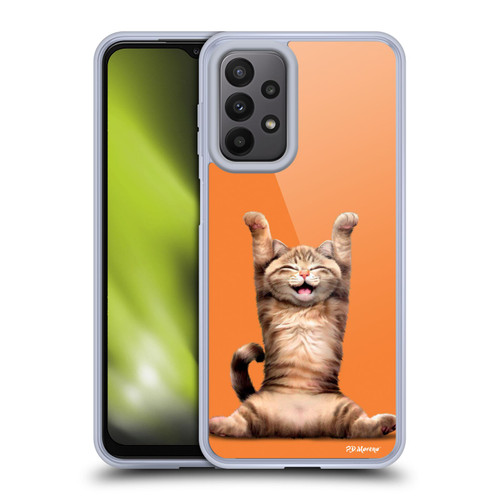 P.D. Moreno Furry Fun Artwork Happy Cat Soft Gel Case for Samsung Galaxy A23 / 5G (2022)