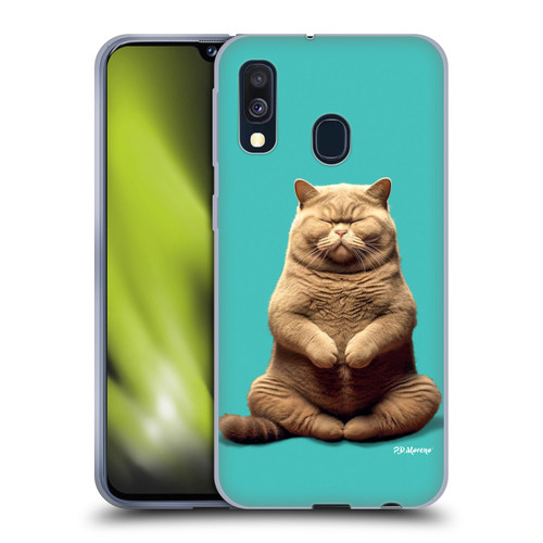 P.D. Moreno Furry Fun Artwork Sitting Cat Soft Gel Case for Samsung Galaxy A40 (2019)