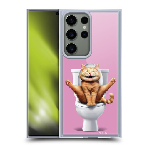 P.D. Moreno Furry Fun Artwork Cat WC Soft Gel Case for Samsung Galaxy S23 Ultra 5G