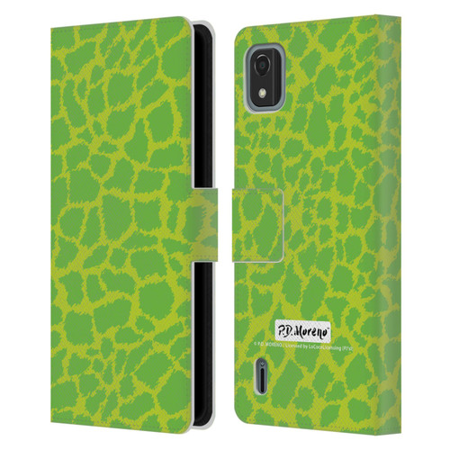 P.D. Moreno Patterns Lime Green Leather Book Wallet Case Cover For Nokia C2 2nd Edition
